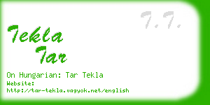 tekla tar business card